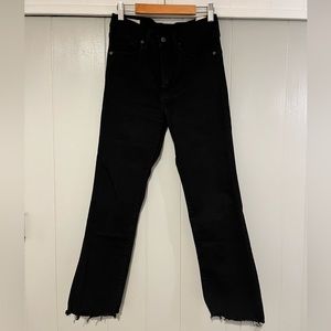 LEVIS’S black raw hem jeans